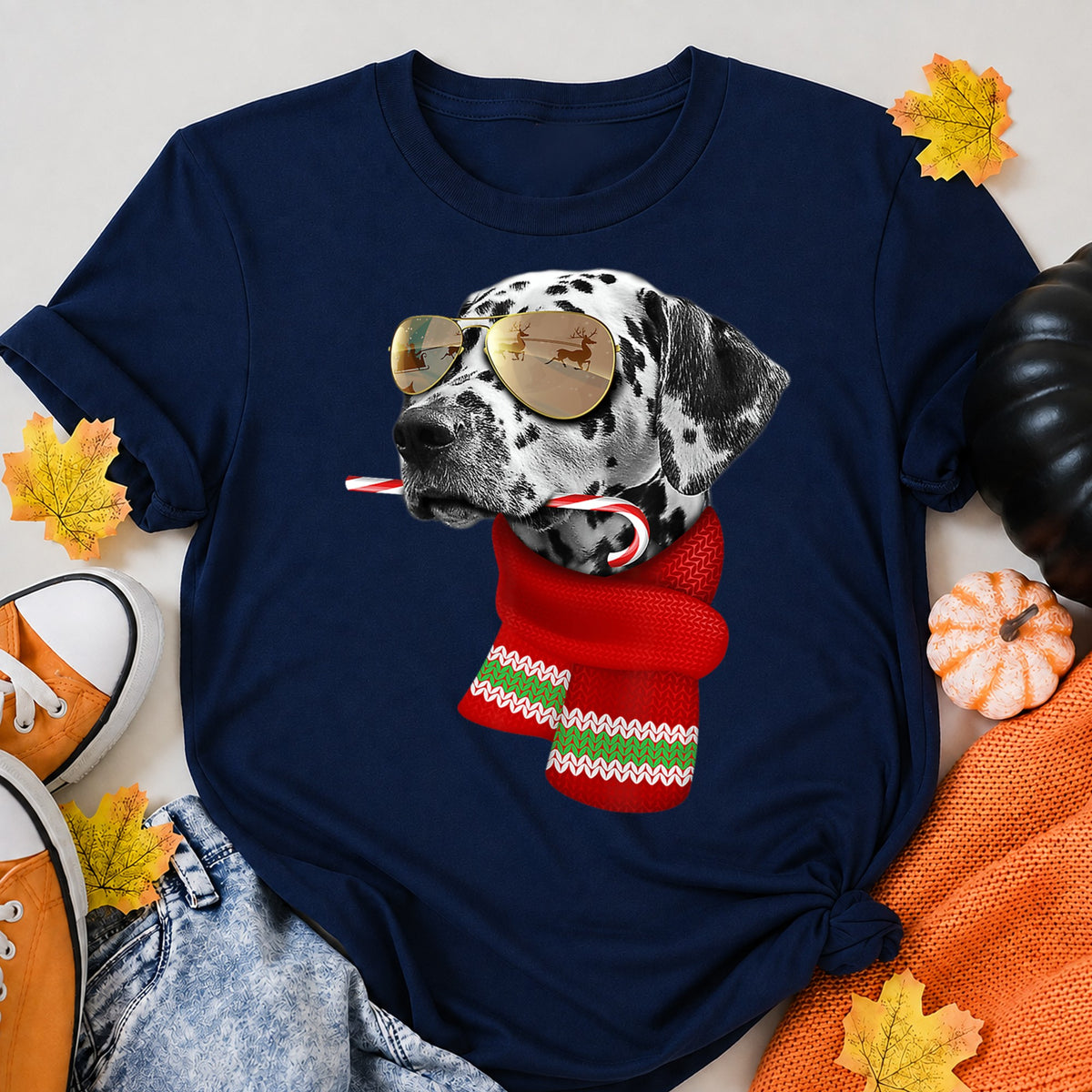 Dalmatian Christmas Dog Lover Holiday T-Shirt - product view 8