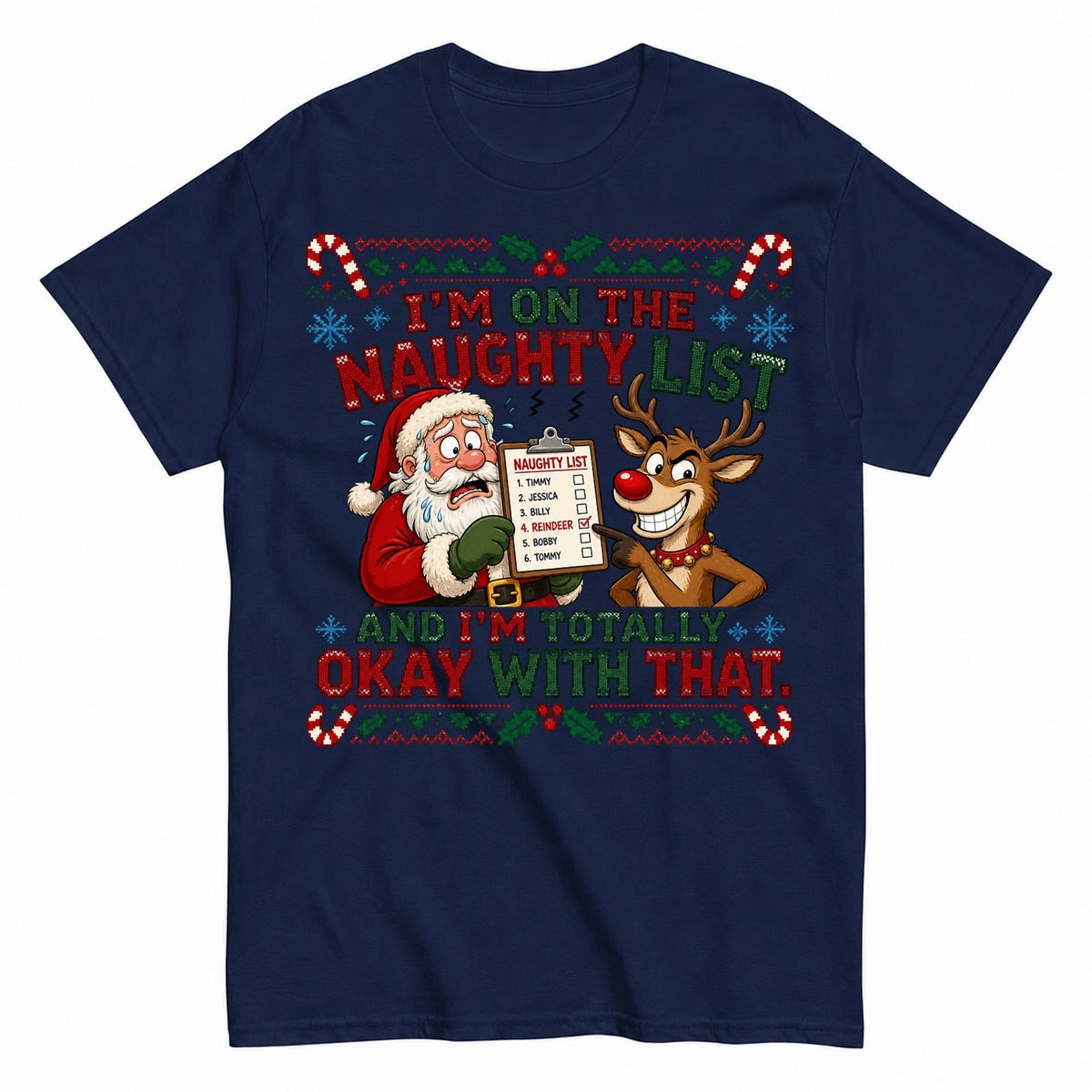 Festive Christmas Pattern T-Shirt - product view 4