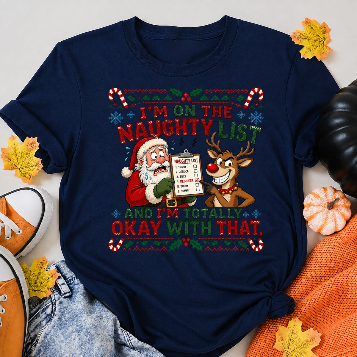 Festive Christmas Pattern T-Shirt - product view 8