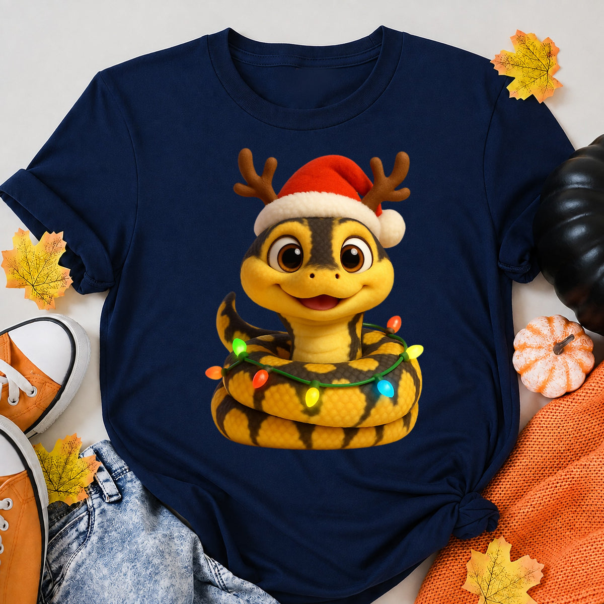 Firefly Ball Python Christmas Lights T-Shirt - product view 8