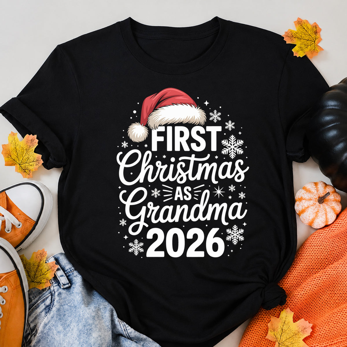 First Christmas As Grandma 2026 T-Shirt - product view 5