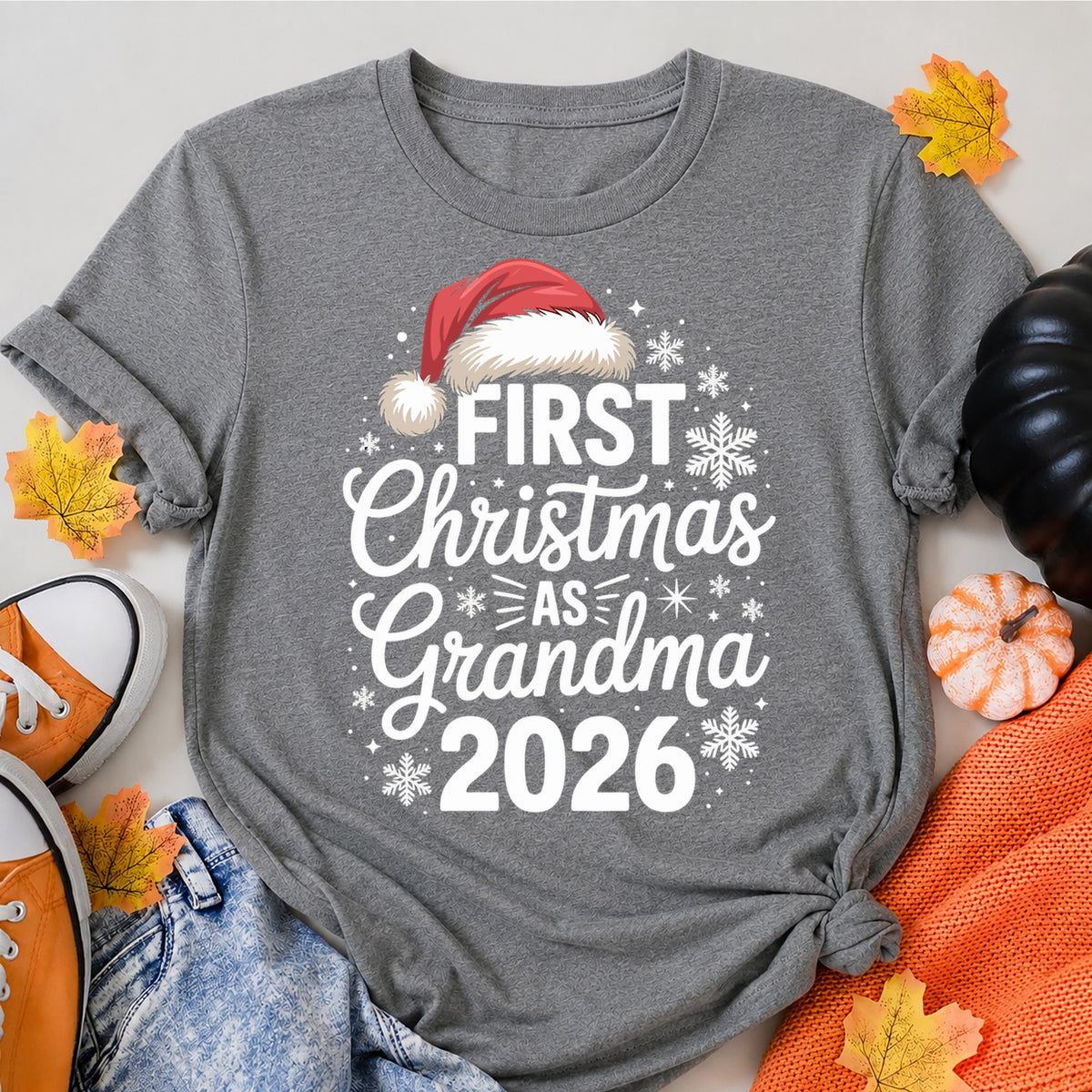 First Christmas As Grandma 2026 T-Shirt - product view 7