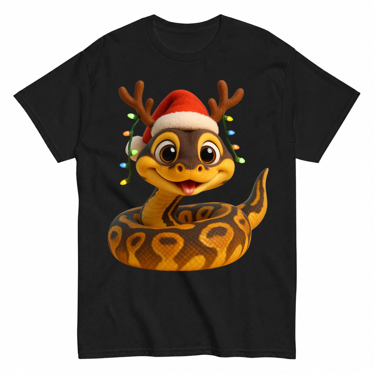 Freeway Ball Python Christmas Lights T-Shirt - product view 1