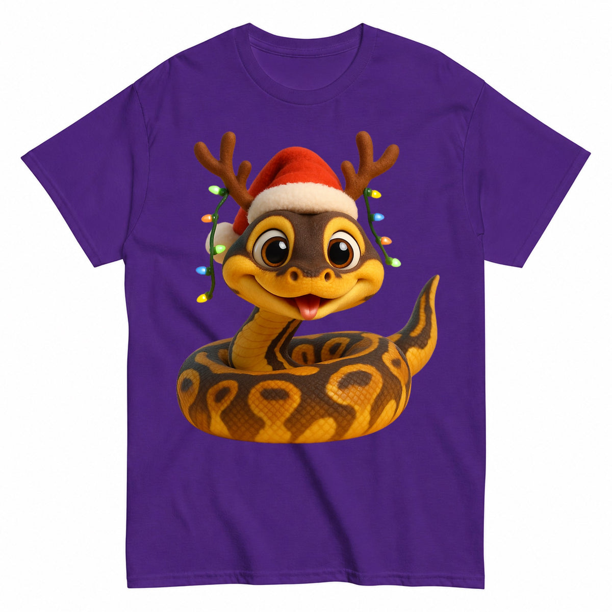 Freeway Ball Python Christmas Lights T-Shirt - product view 2
