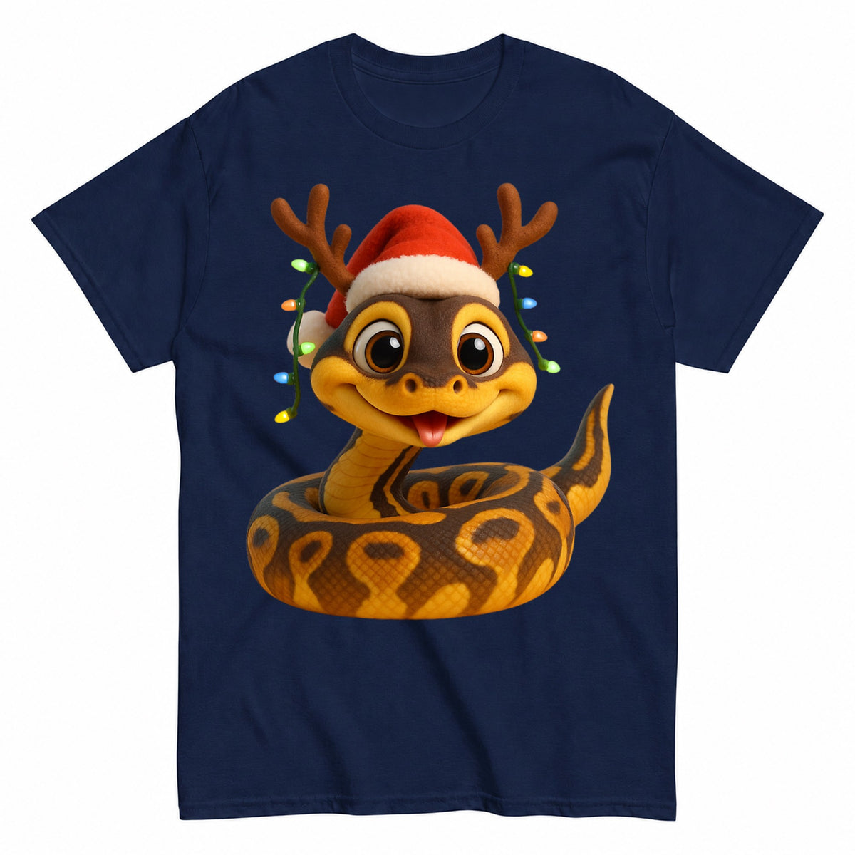 Freeway Ball Python Christmas Lights T-Shirt - product view 4