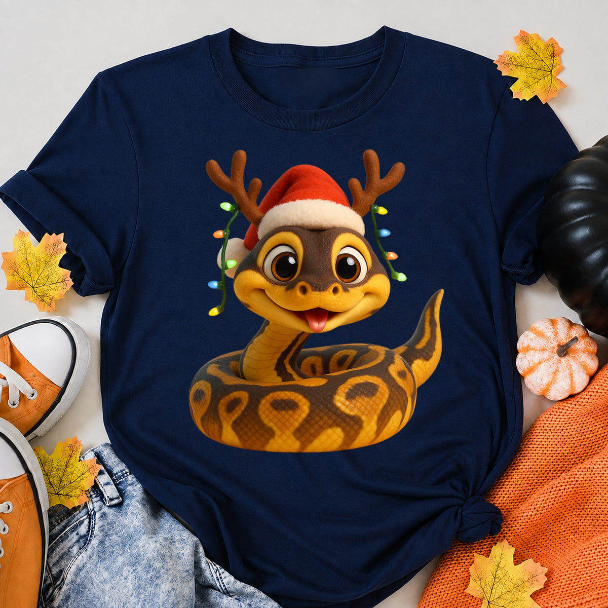 Freeway Ball Python Christmas Lights T-Shirt - product view 8