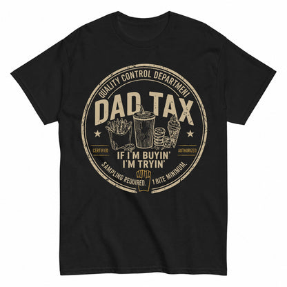 KAVENRO Dad Food Tax graphic T-shirt with Gimme A Bite dad humor design