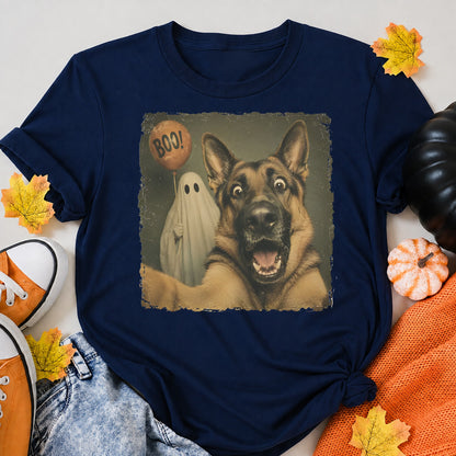 German Shepherd Halloween Shirt in Navy – alternate view