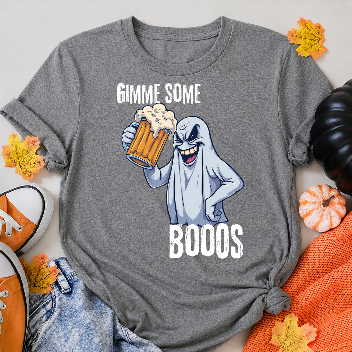 Ghost Jokes Halloween Shirt in Grey – alternate view