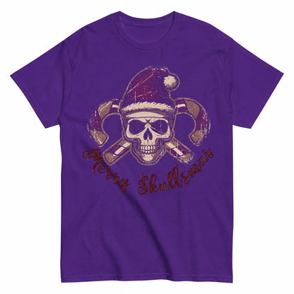 Gothic Christmas Skull With Candy Canes Dark Colors Edition T-Shirt - product view 2