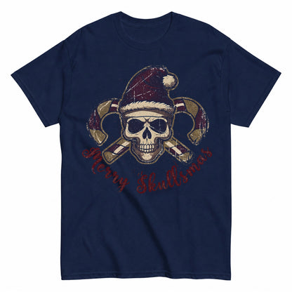Gothic Christmas Skull With Candy Canes Dark Colors Edition T-Shirt - product view 4