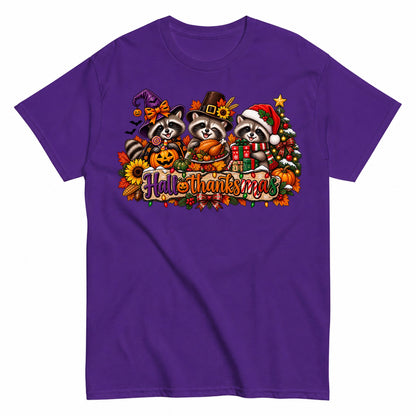 Hallothanksmas Raccoons Christmas T-Shirt - product view 2
