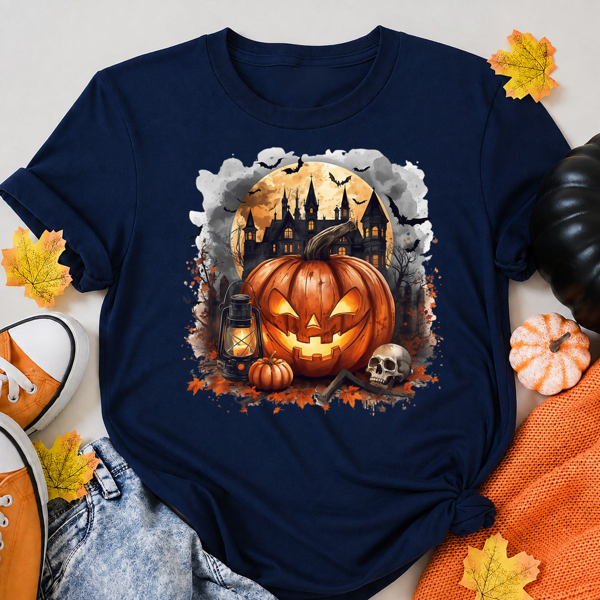 Halloween Town Halloween Shirt in Navy – alternate view