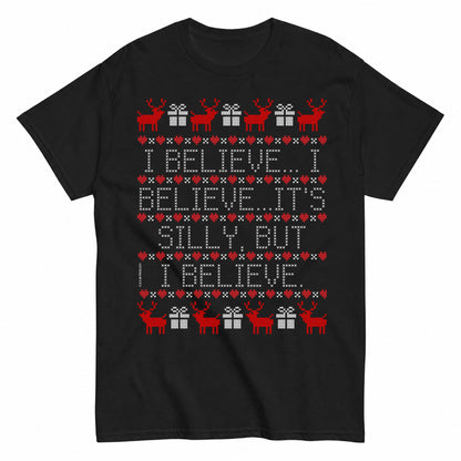 I Believe Ugly Christmas Sweater T-Shirt - product view 1