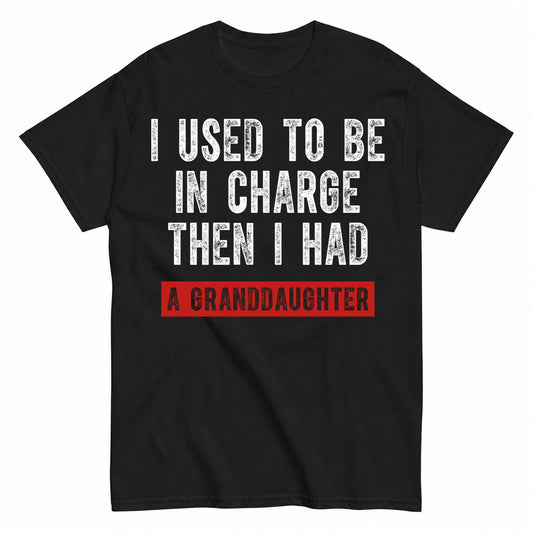 KAVENRO Granddaughter in Charge graphic T-shirt with funny grandparent message