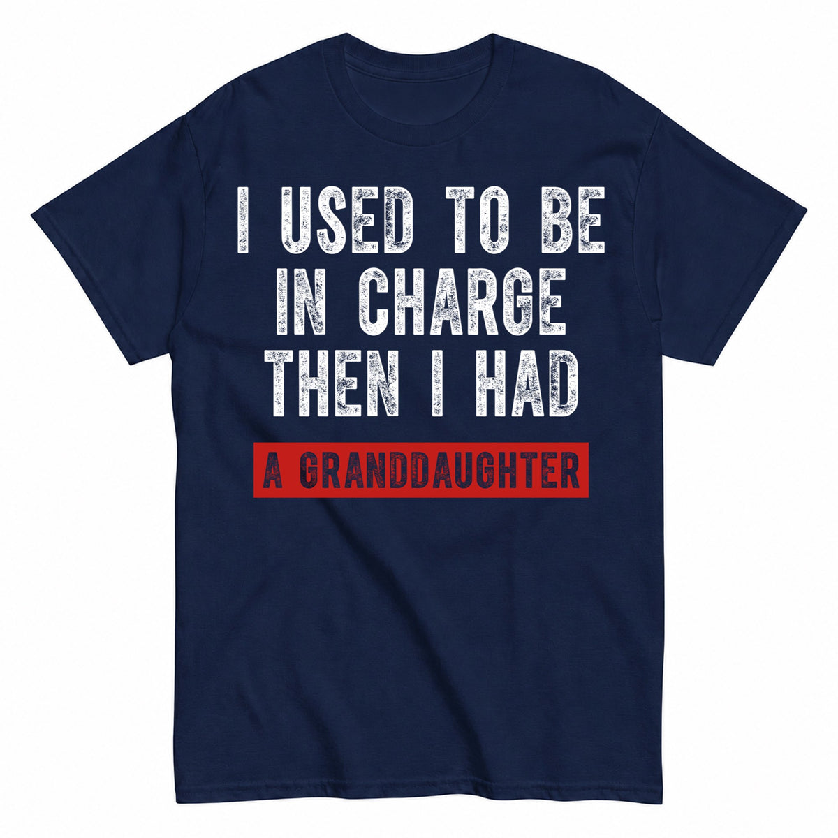 KAVENRO Granddaughter in Charge graphic T-shirt in navy with funny grandparent design