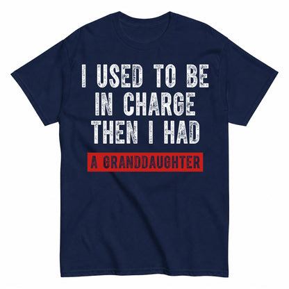 KAVENRO Granddaughter in Charge graphic T-shirt in navy with funny grandparent design