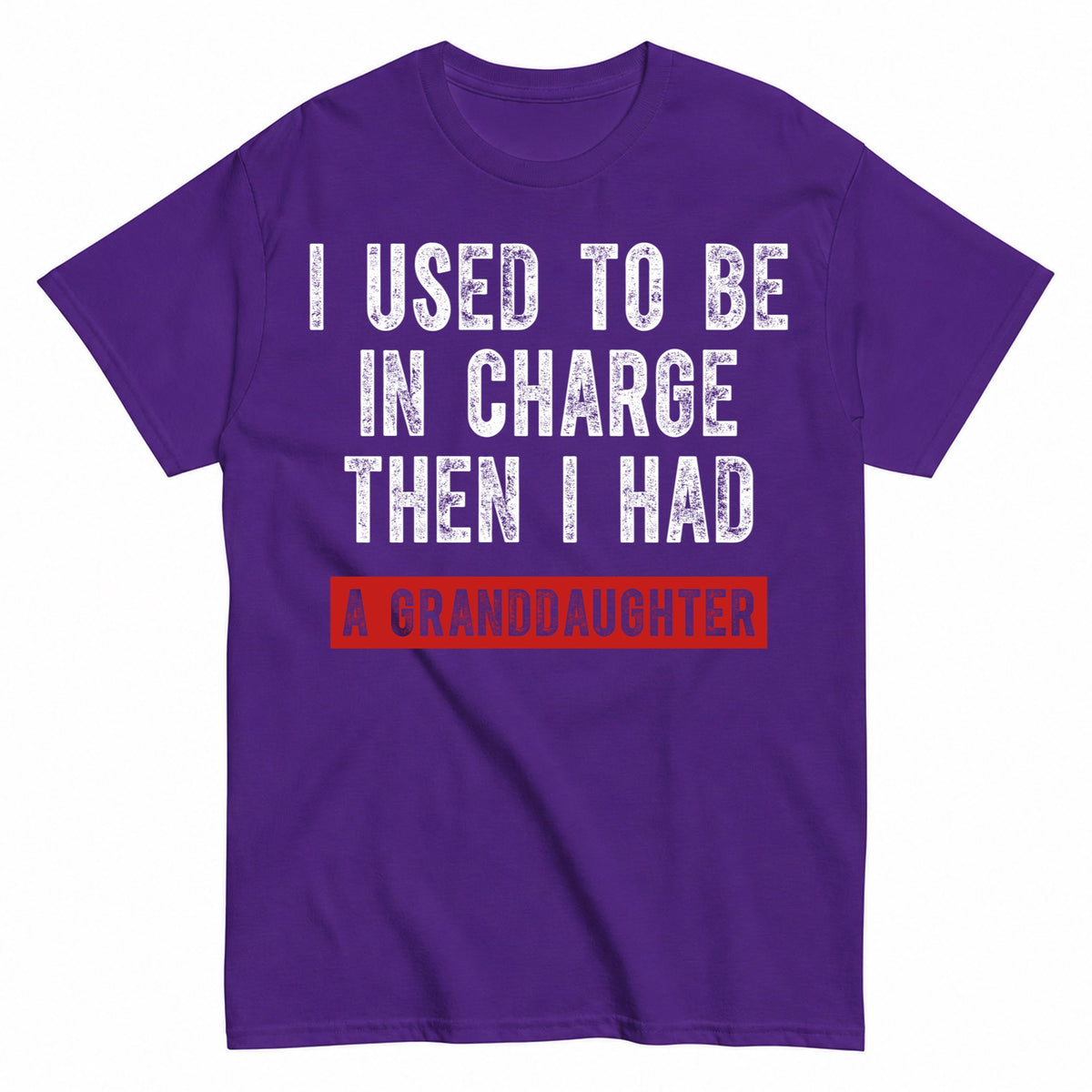 KAVENRO Granddaughter in Charge graphic T-shirt in blue with funny grandparent design