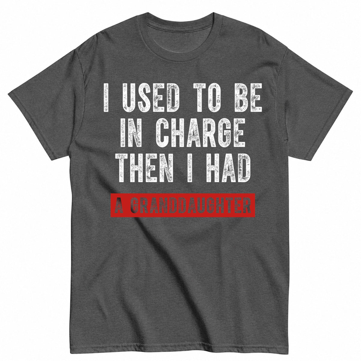 KAVENRO Granddaughter in Charge graphic T-shirt in grey with funny grandparent design