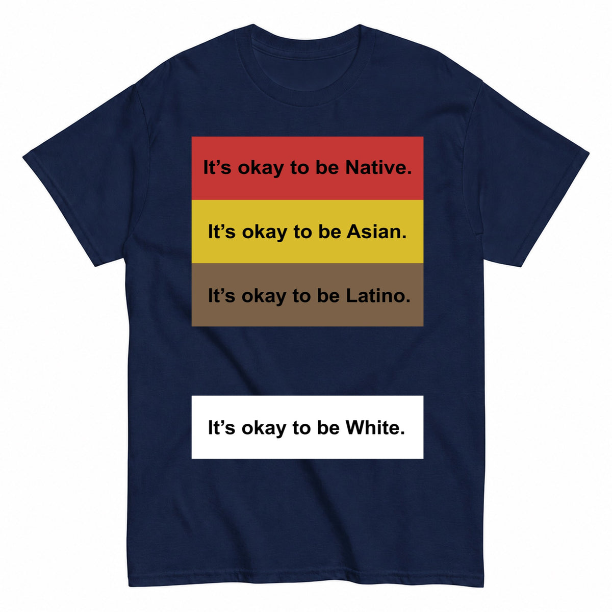 KAVENRO It's Okay to Be You graphic T-shirt in navy with colorful illustrated design