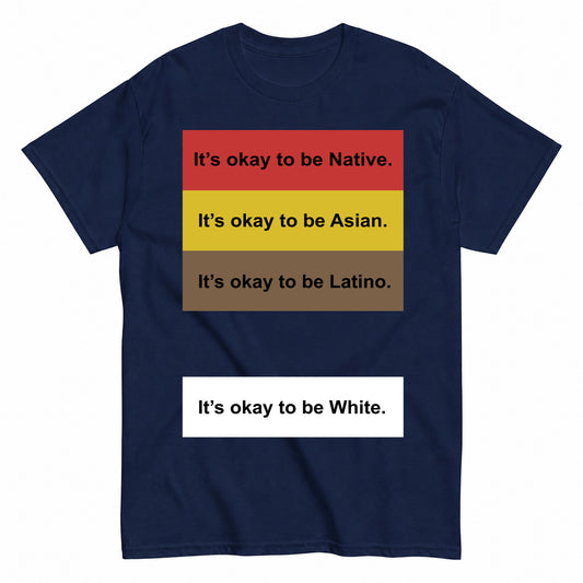 KAVENRO It's Okay to Be You graphic T-shirt in navy with colorful illustrated design