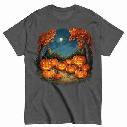 Jack-O'-Lantern Nights Halloween Shirt in Grey – product view