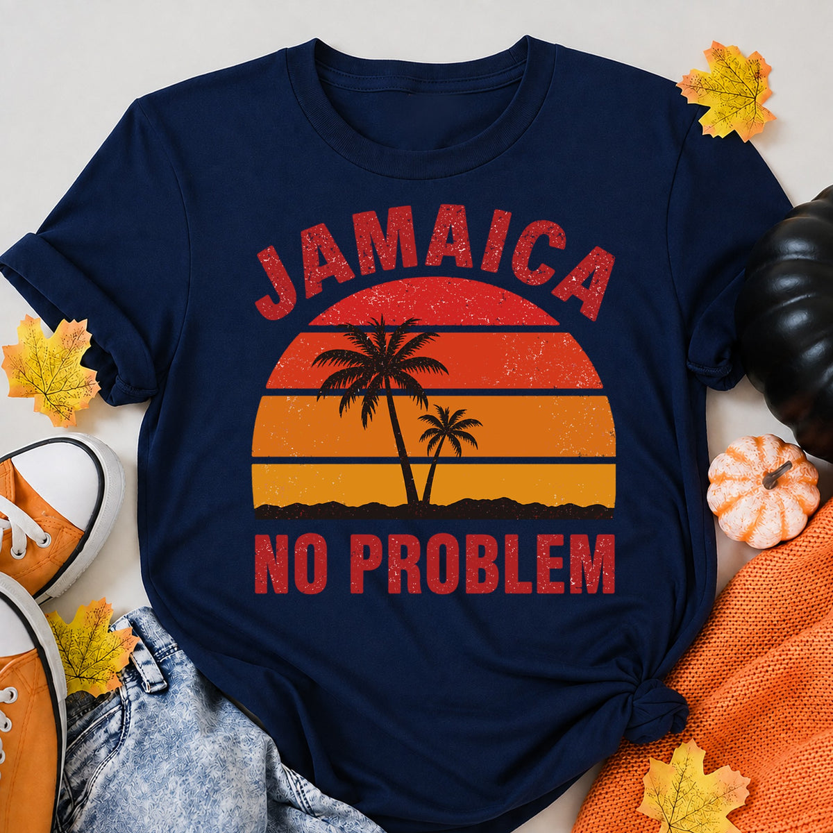 Jamaica No Problem Halloween Shirt in Navy – alternate view