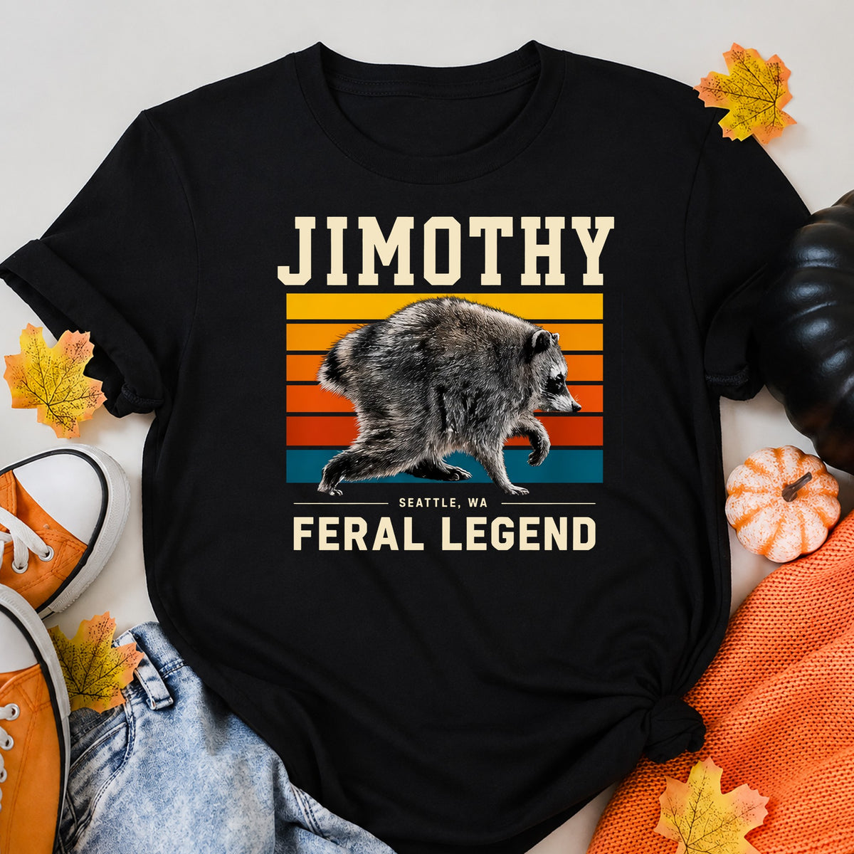 Jimothy Raccoon Seattle Feral Legend Meme T-Shirt