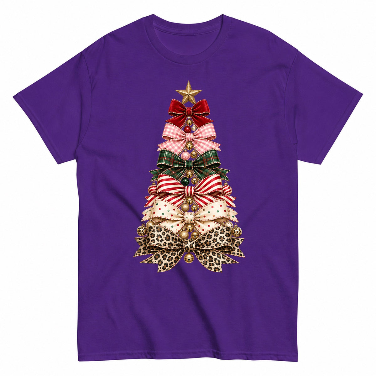 Layered Ribbon Bow Christmas Tree Elegant T-Shirt - product view 2