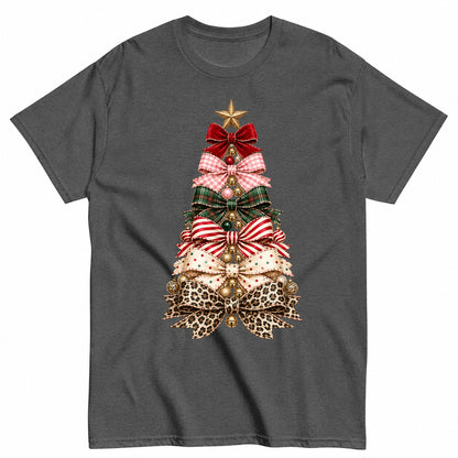 Layered Ribbon Bow Christmas Tree Elegant T-Shirt - product view 3