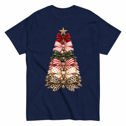 Layered Ribbon Bow Christmas Tree Elegant T-Shirt - product view 4