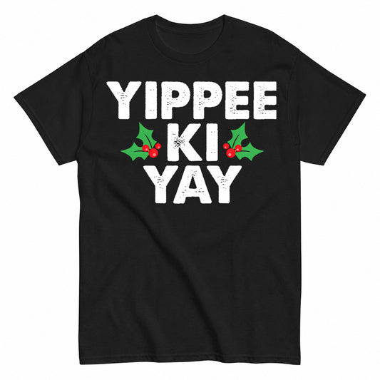 Layout Holly Leaves Red Berries Holiday Motif Christmas T-Shirt - product view 1