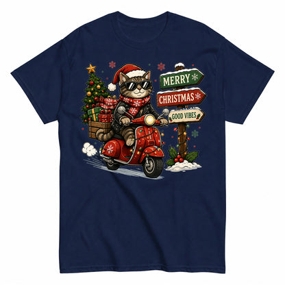 Merry Christmas Good Vibes Cat T-Shirt - product view 4