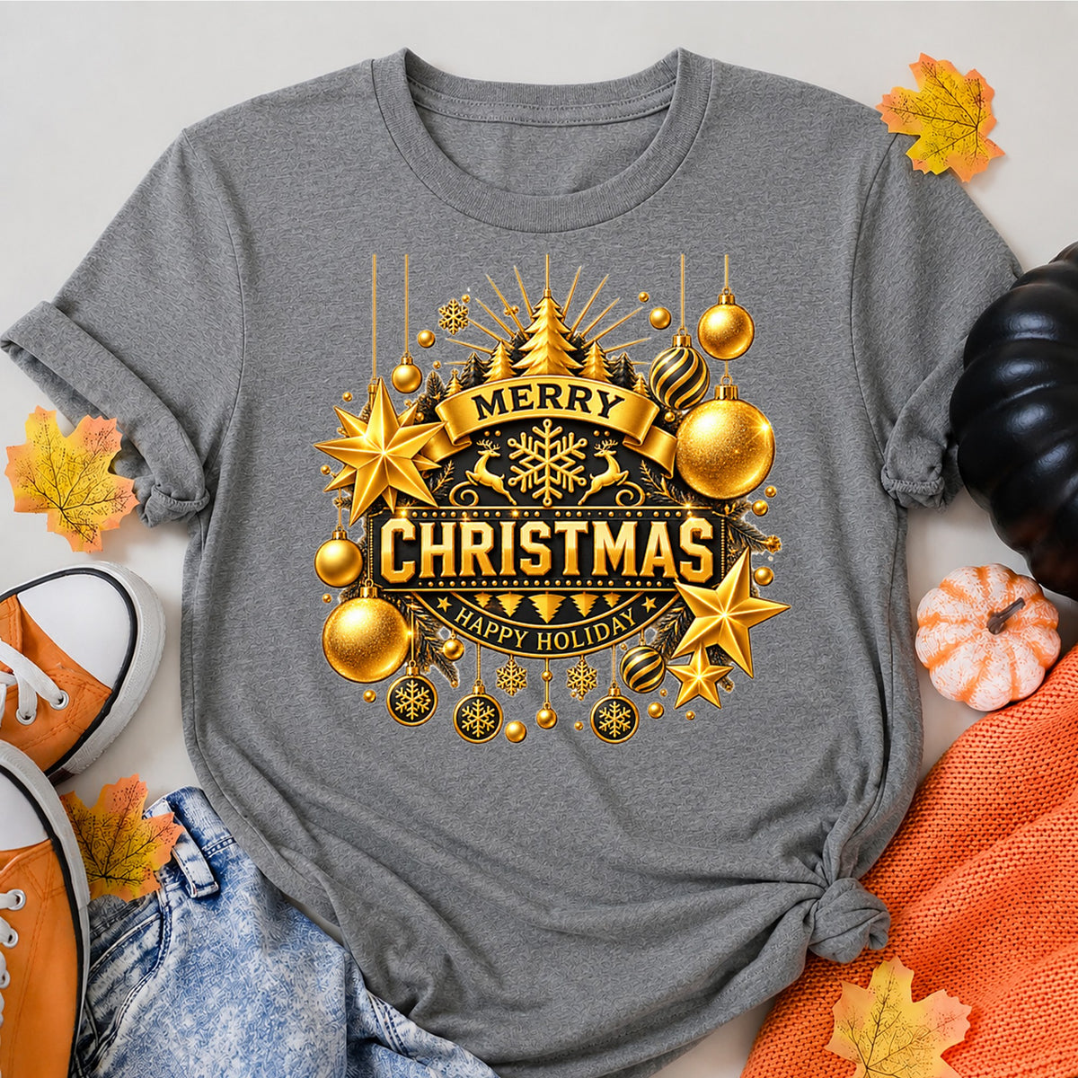 Merry Christmas Happy Holiday T-Shirt - product view 7
