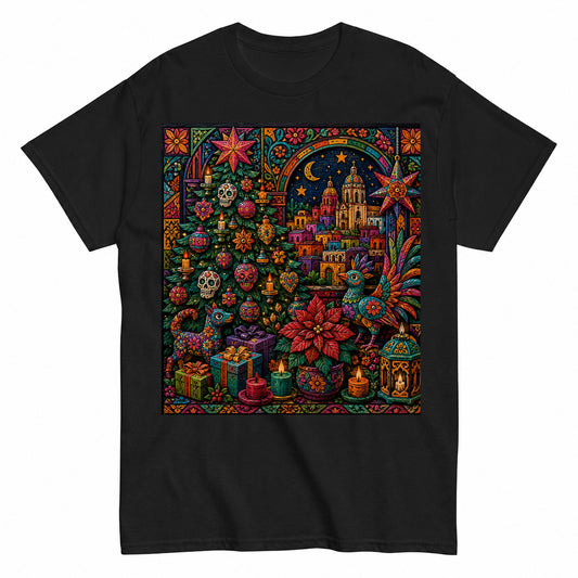 Mexican Folk Christmas Alebrije Holiday Celebration T-Shirt - product view 1