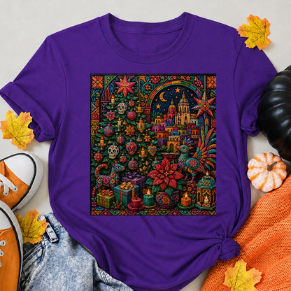 Mexican Folk Christmas Alebrije Holiday Celebration T-Shirt - product view 6