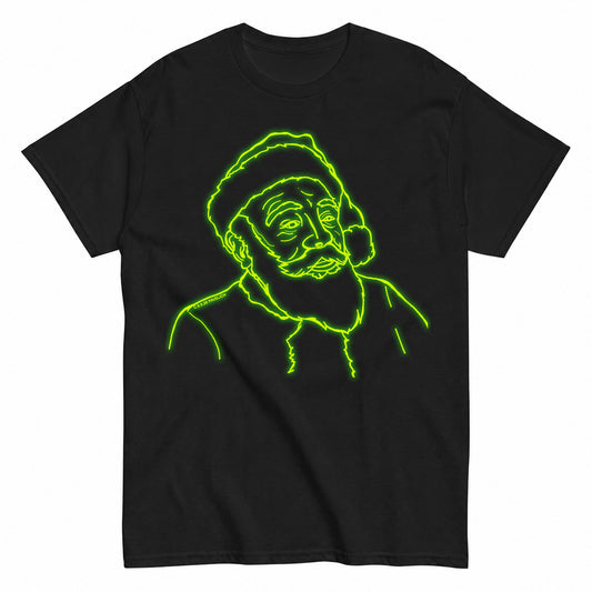 Neon Green Santa Christmas T-Shirt - product view 1
