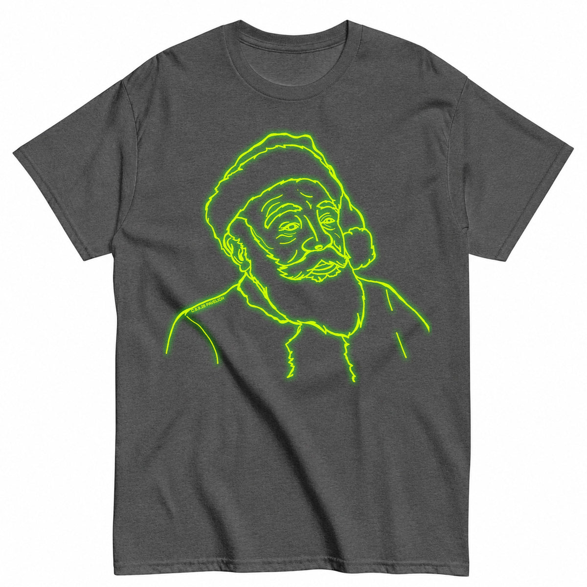 Neon Green Santa Christmas T-Shirt - product view 3