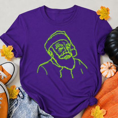 Neon Green Santa Christmas T-Shirt - product view 6