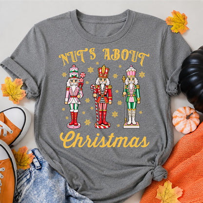 Nuts About Christmas - Xmas Lovers Nutcracker Joke T-Shirt - product view 7