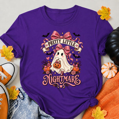 Pretty Little Nightmare Cute Ghost Halloween Shirt in Blue – alternate view