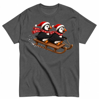Puffins On Sled Christmas T-Shirt - product view 3