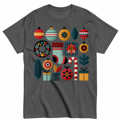 Retro Midcentury Modern Christmas Holiday Elements T-Shirt - product view 3