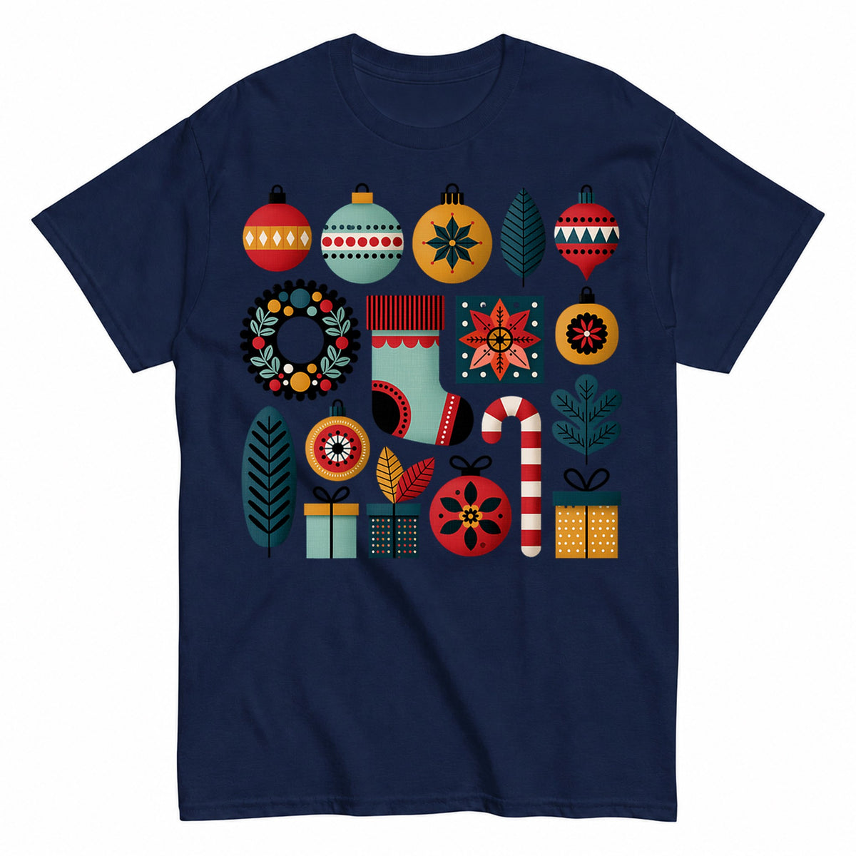 Retro Midcentury Modern Christmas Holiday Elements T-Shirt - product view 4