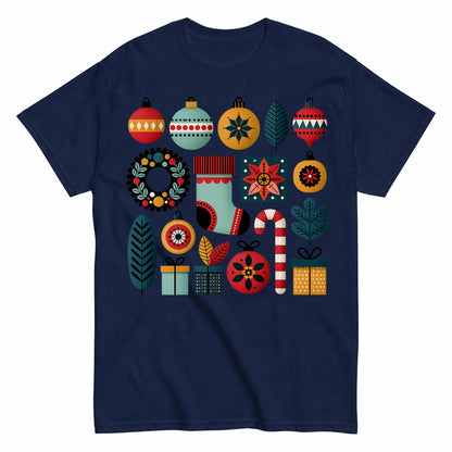 Retro Midcentury Modern Christmas Holiday Elements T-Shirt - product view 4