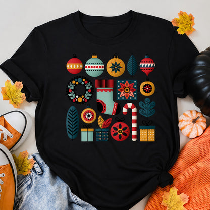 Retro Midcentury Modern Christmas Holiday Elements T-Shirt - product view 5