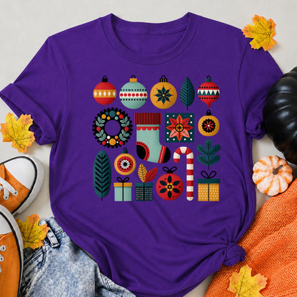 Retro Midcentury Modern Christmas Holiday Elements T-Shirt - product view 6