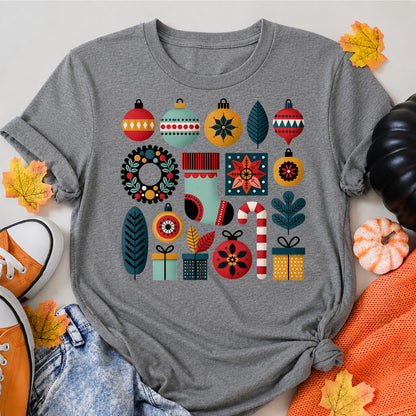 Retro Midcentury Modern Christmas Holiday Elements T-Shirt - product view 7
