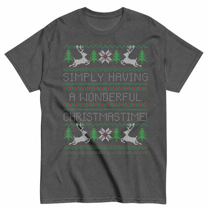 Retro Wonderful Christmastime Holiday Seasonal Aesthetic Art Christmas T-Shirt - product view 3