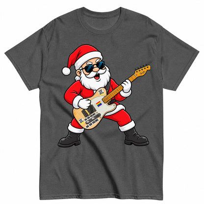 Rockin' Santa Claus Shredding The Electric Guitar Styles At Christmas Concert T-Shirt - product view 3